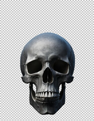 dark Human Skull Sculpture for Modern Interiors on transparent background, png, psd
