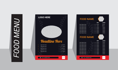 Professional food menu design template