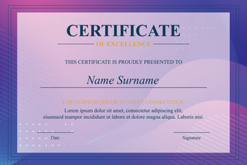Purple Excellence Certificate Design Template