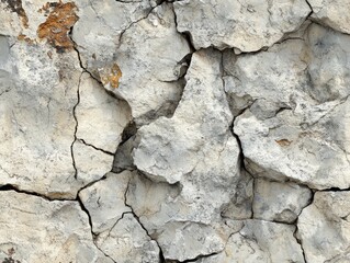 Fototapeta premium Seamless Pattern - Stone texture of rough, cracked rock face with fissures and aging patterns