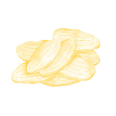 chips fast food watercolor