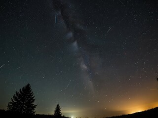 Fototapeta premium starry night time lapse,