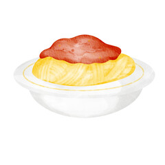 pasta fast food watercolor