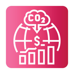 low-carbon economy black line icon for digital and print projects.  Minimal clean icons for apps and websites.