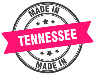 Made in Tennessee round sign. Made in Tennessee stamp.