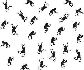 Obraz premium monkey silhouettes sheet 100% vector fully editable 
