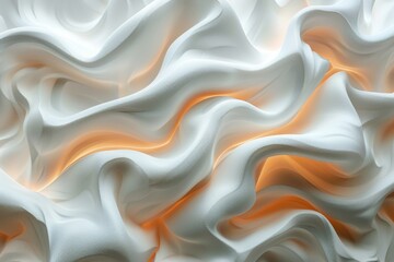 Obraz premium White fabric with wave pattern, made of material that is not very thick and it has very smooth texture