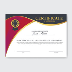 Obraz premium Red gold certificate design; award template