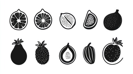 Assorted fruit slices graphic design