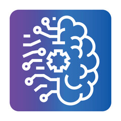 Deep Learning color line icon.Minimal clean icon for apps and websites.