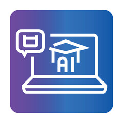 Adaptive learning color line icon.Minimal clean icon for apps and websites