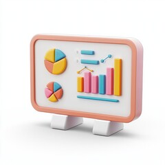 Public speaking 3D icon, presentation skills on white.