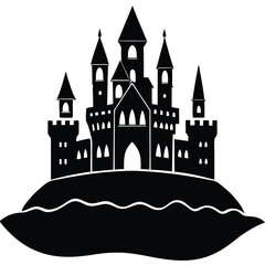Obraz premium castle in the night illustration 