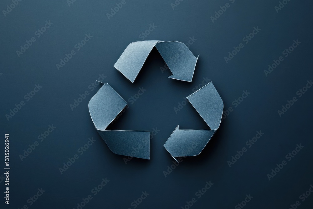 Leinwandbilder Circular recycling loop emphasizes sustainable consumption in minimalist design promoting eco friendly practices