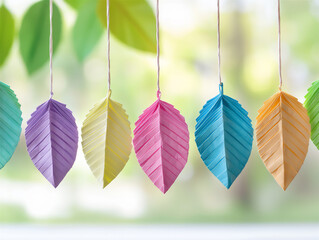 Fototapeta premium elegant origami leaf garland