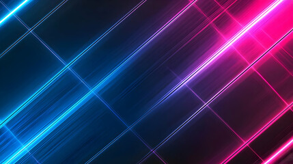 Vivid Blue And Pink Neon Light Streaks On Dark Geometric Background With Subtle Grunge Texture Creating Modern Futuristic Look
