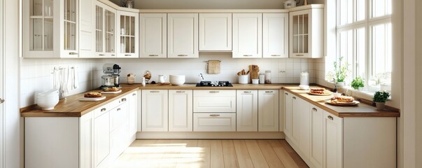 A well lit and organized modern kitchen interior design