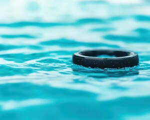 Fitness tracker submerged in water, symbolizing waterproof technology and durability