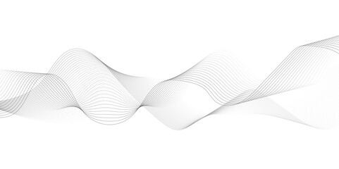 White wave curve lines banner background design. Abstract soft wave lines dynamic flowing gray light isolated background. Vector Illustration of the gray pattern of lines. Black stripes on white .