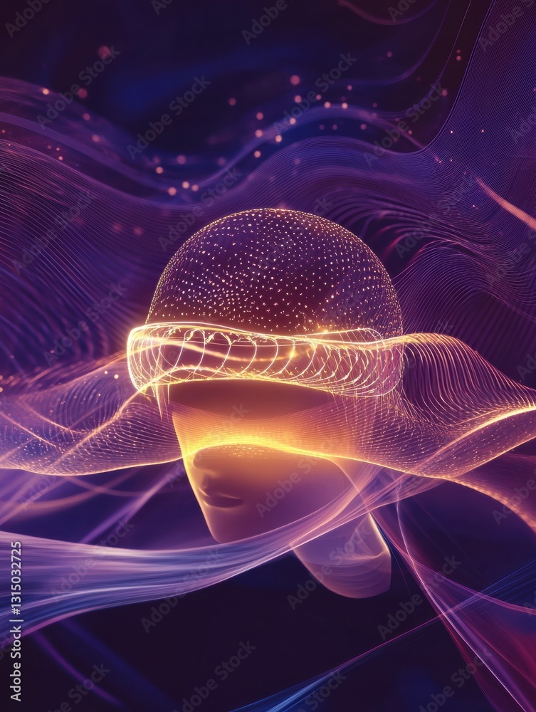 Aufkleber revolutionary neurostimulation helmet for hair growth with gentle light and dynamic wave patterns, p