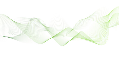 White wave curve lines banner background design. Abstract soft wave lines dynamic flowing green and white isolated background. Vector Illustration of the green pattern of lines. stripes on white.