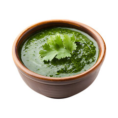 Coriander Garlic Chutney for Dhokla Isolated on Transparent Background