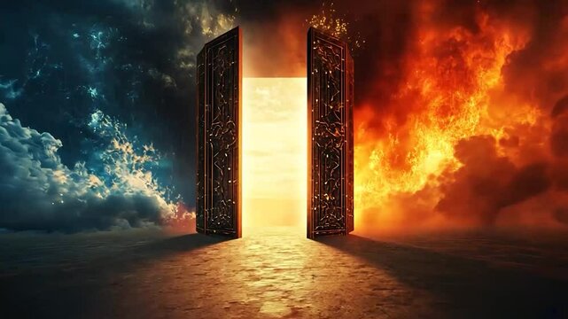 Gates of Heaven and Hell: A Digital Fantasy Artwork