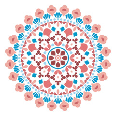 Pattern vector illustration Calm and elegant artwork with blooming flowers in bright, delicate hues. Seamless traditional design pattern for prints, fabrics, backgrounds, rugs, wallpapers, textiles.