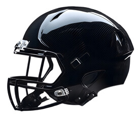 Fototapeta premium black carbon fiber helmet textured football helmet protective sports gear modern design helmet carbon weave helmet isolated in white,
