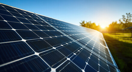 Solar panel positioned to receive maximum sunlight in a rural area, contributing to renewable energy production in the afternoon light