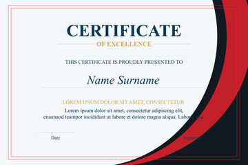 Red-black certificate of excellence template