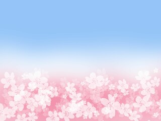桜と青空の風景のイメージ
