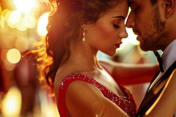 Professional couple dancer performing dance on stage generative AI