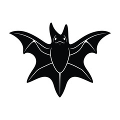 Bat Star Silhouette Resting On Ocean Floor With Slightly Extended Arms On White Background