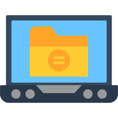 Laptop Document Folder Icon