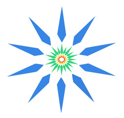 colorful flower on white background