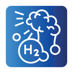 blue hydrogen color line icon for digital and print projects.  Minimal clean icons for apps and websites.