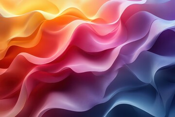 Obraz premium Colorful flowing waves create a dynamic abstract background with vibrant hues and smooth textures