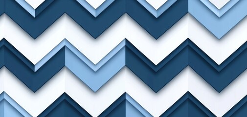A visually striking pattern of chevron stripes in various shades of blue and white, creating a modern and dynamic texture.