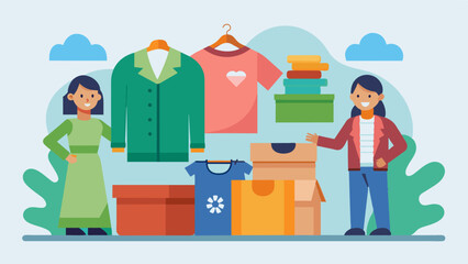 An organization is holding a donation drive to collect gently used professional clothing for jobseekers who lack appropriate attire.. Vector illustration