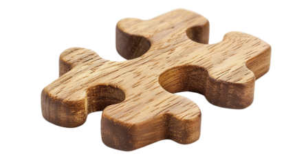 Wooden Puzzle Piece on transparent background PNG.