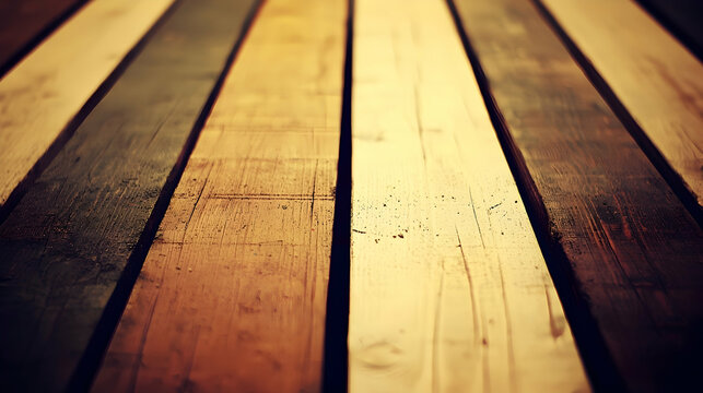 Colorful wooden planks converging, rustic background, textured surface, design element