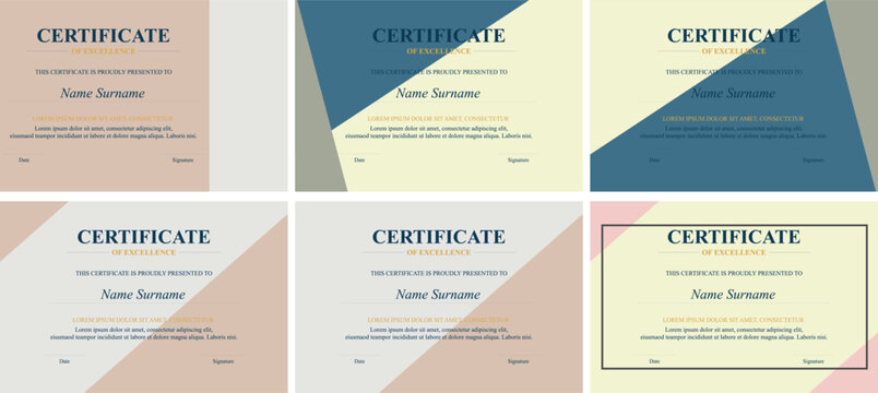 Six Modern Certificate Templates