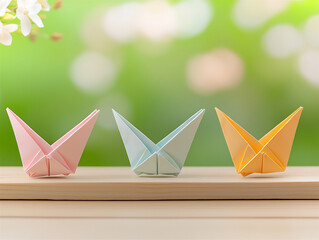 Obraz premium minimalist origami crane sculpture