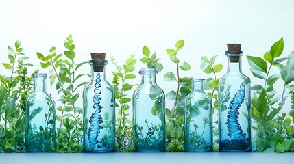 bottles of water in the garden