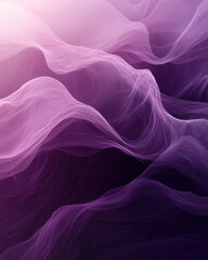 Fototapeta premium Ethereal Purple Landscape Abstract with Flowing Waves and Soft Light for Modern Digital Art