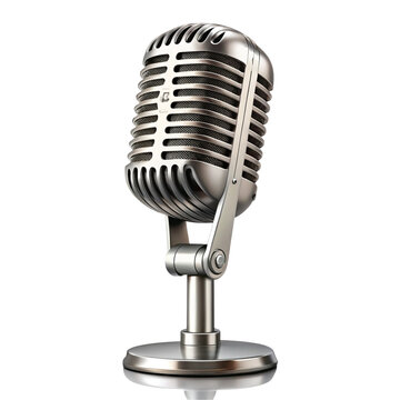 retro microphone isolated on white