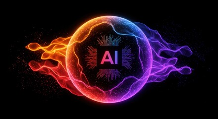 AI Glass Orb 3D Rendering