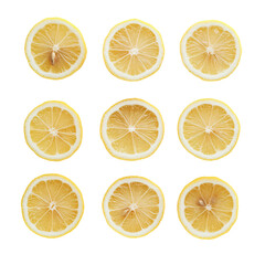 Fototapeta premium a group of lemon slices cut in half