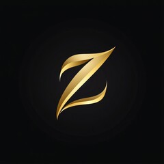 Fototapeta premium Elegant Gold Swoosh Logo for Corporate Identity: Modern Z Design with a Luxurious Touch